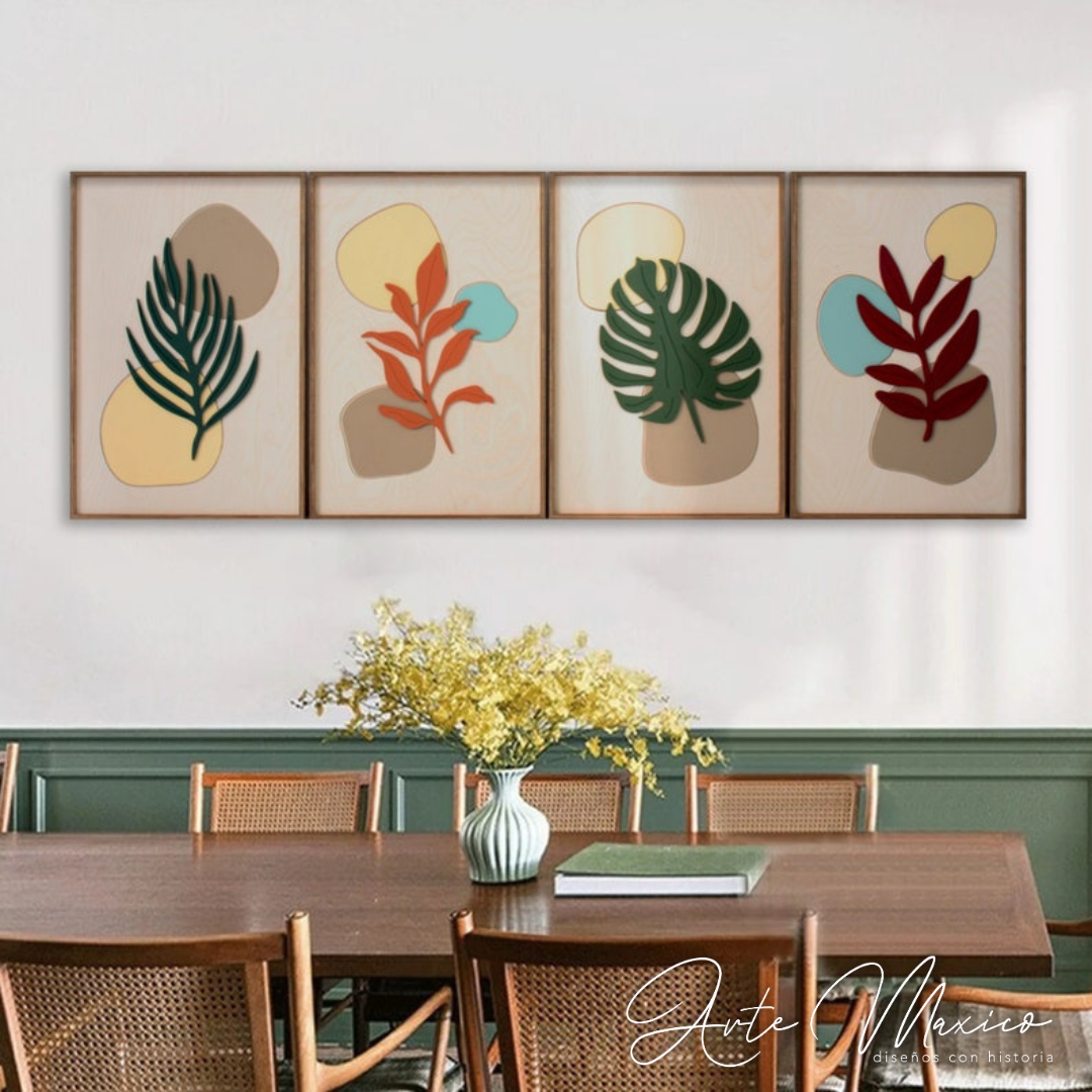 Cuadros Florales Boho a Relieve
