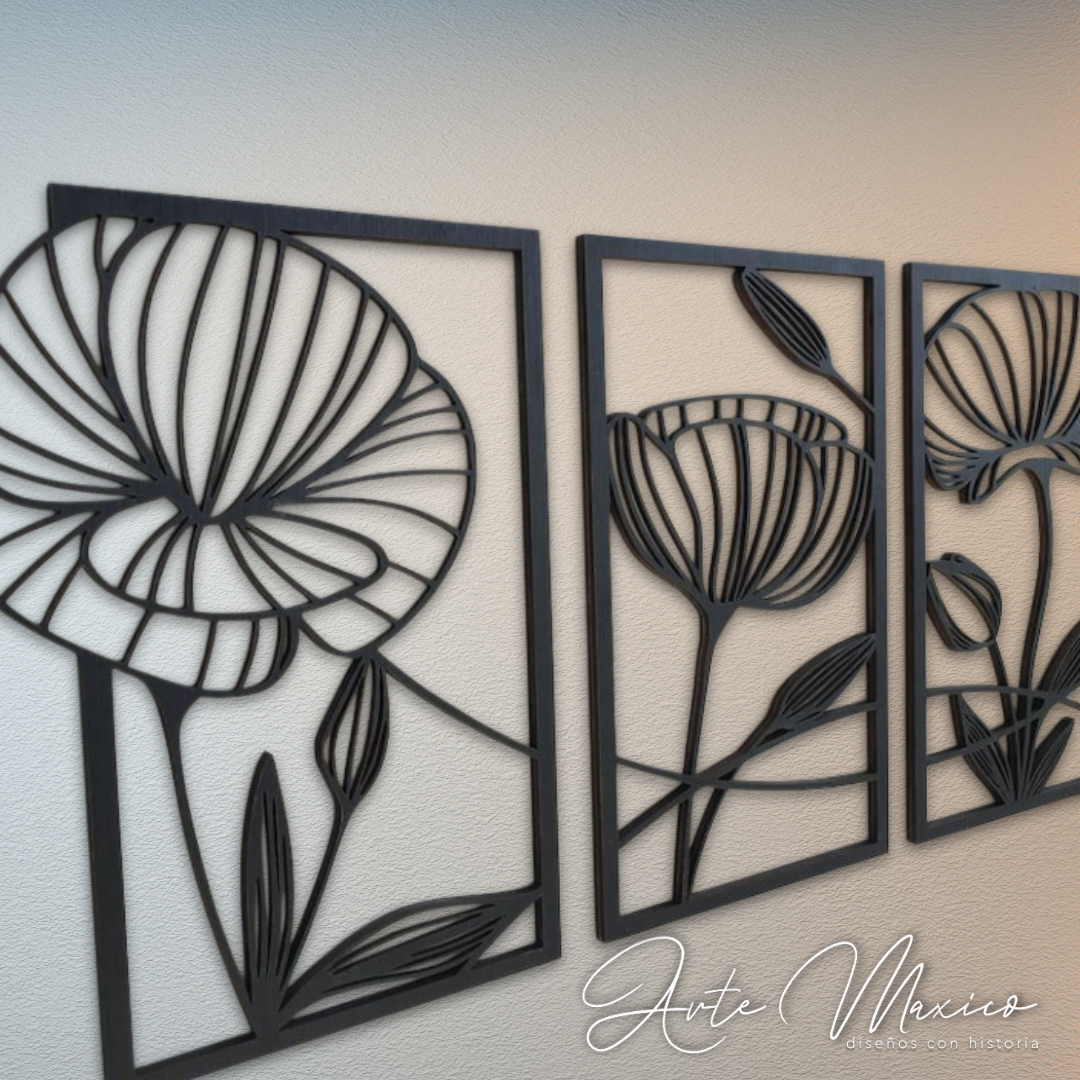 Flores Enmarcadas 4pz