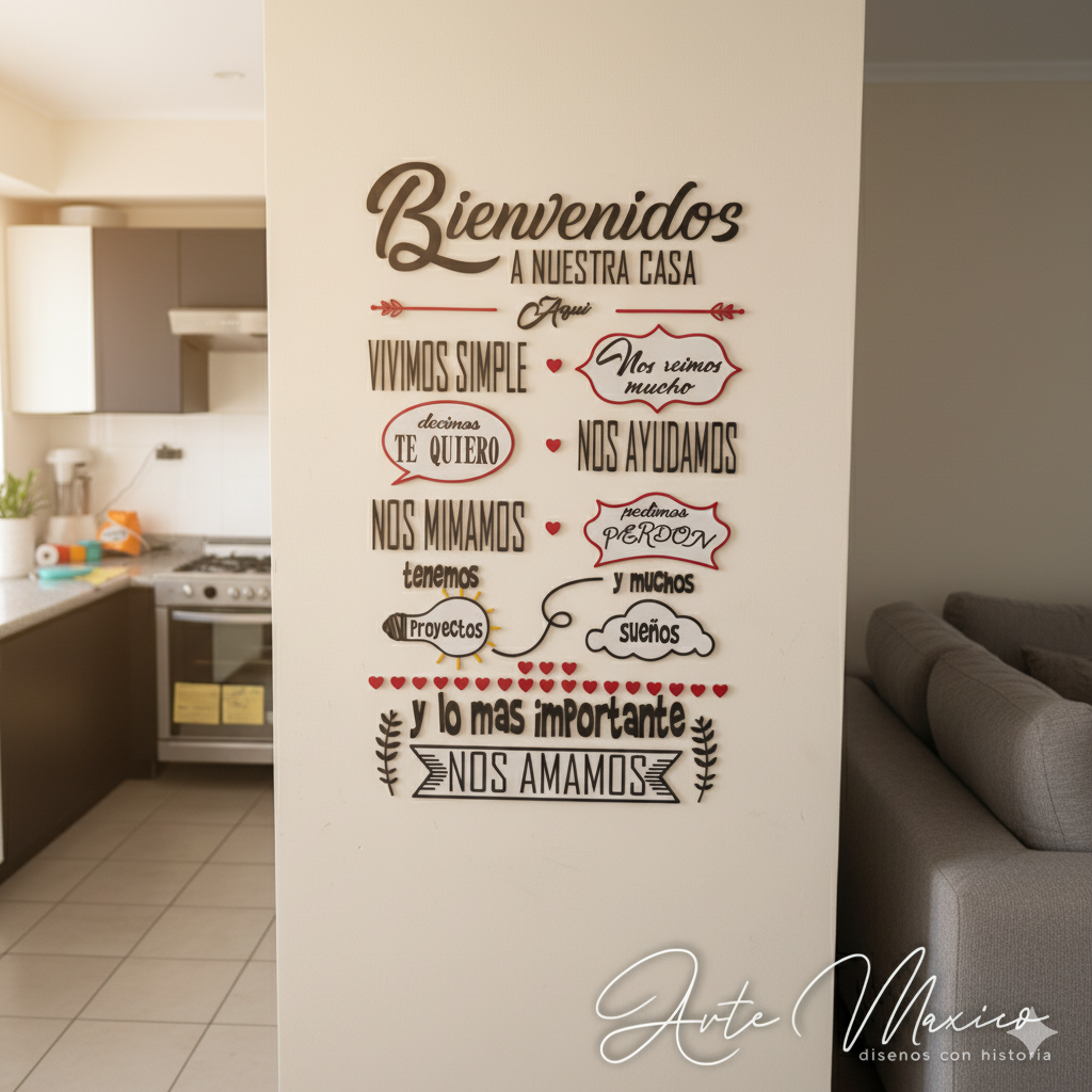 Frase Bienvenidos a Nuestra Casa