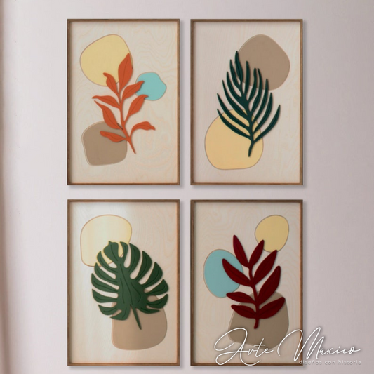 Cuadros Florales Boho a Relieve