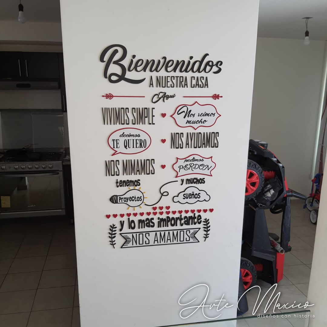Frase Bienvenidos a Nuestra Casa
