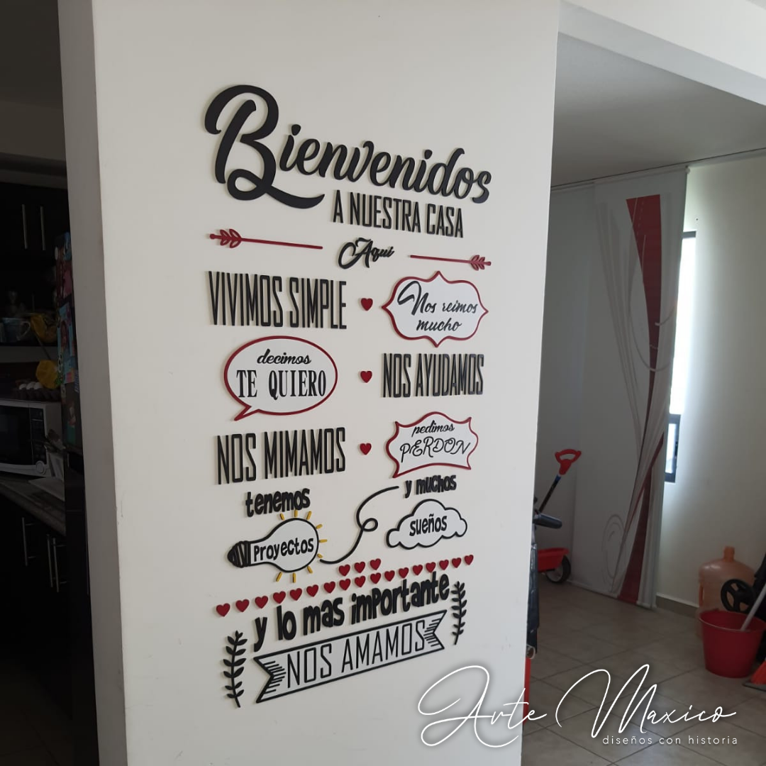 Frase Bienvenidos a Nuestra Casa