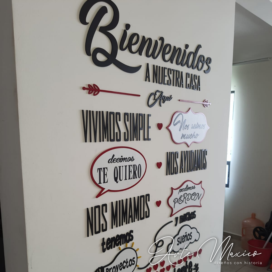 Frase Bienvenidos a Nuestra Casa
