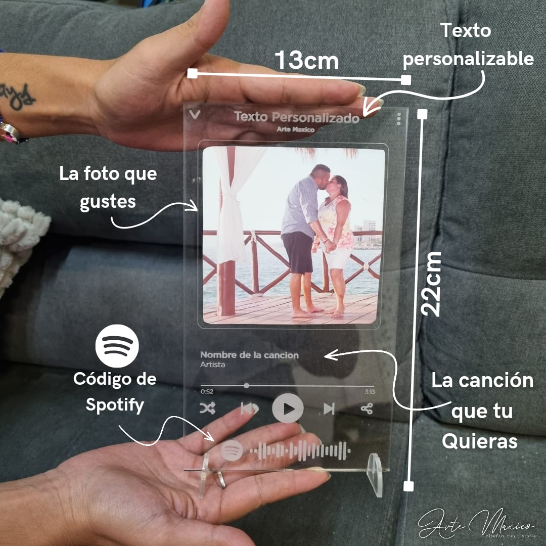 Lámpara Spotify personalizada Cuadro Spotify con canción -  México