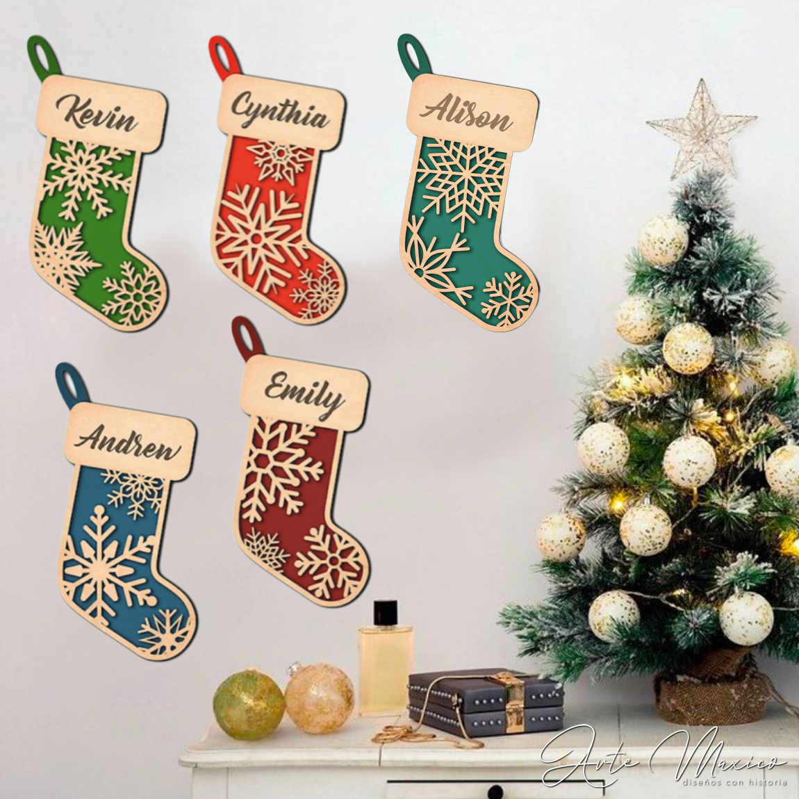 Set 5 Botas Navideñas