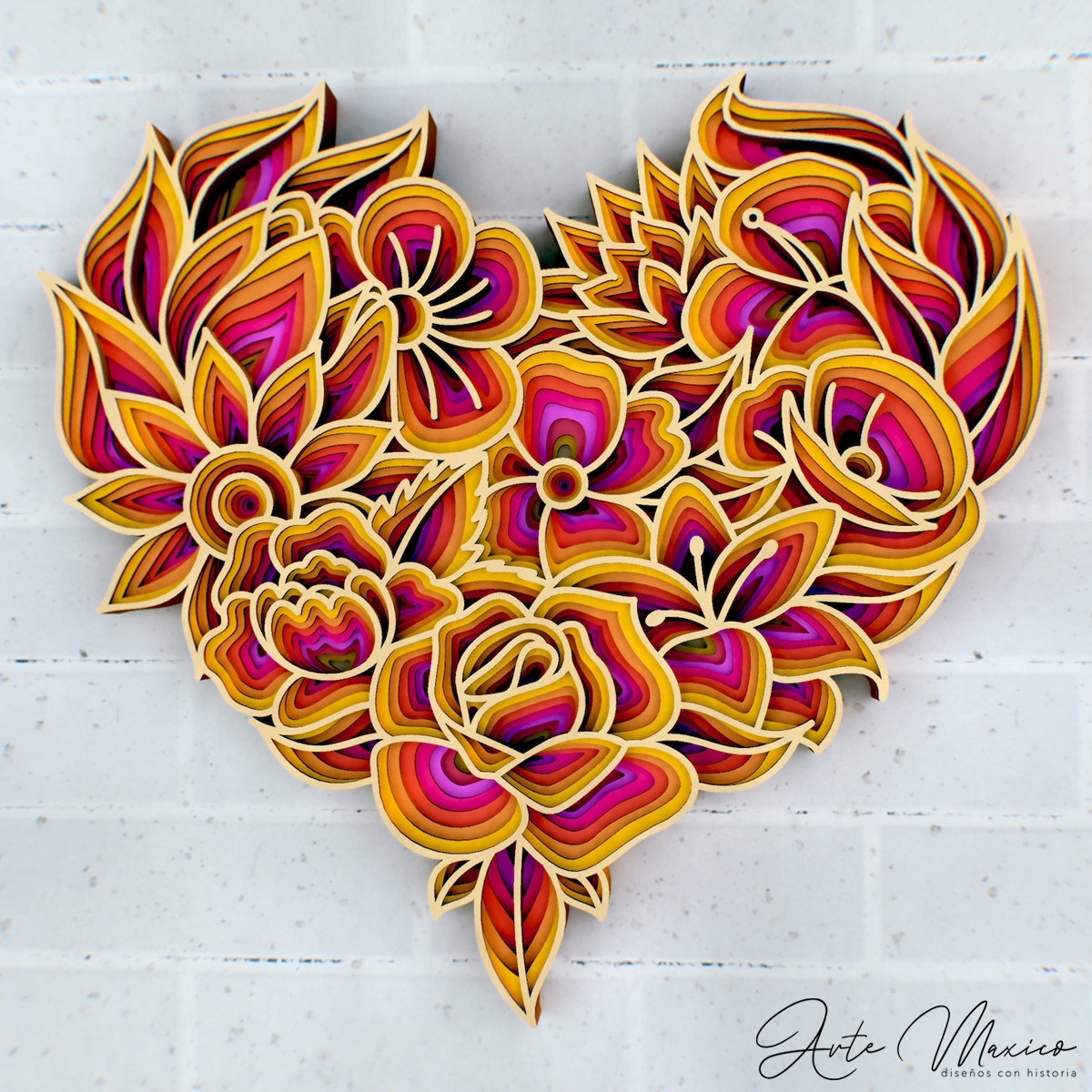 Corazón Primavera Multicapas