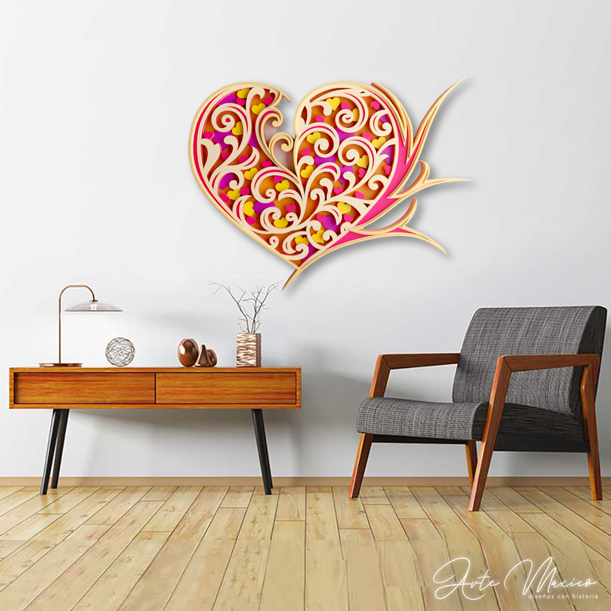 Corazón Floral Multicapas