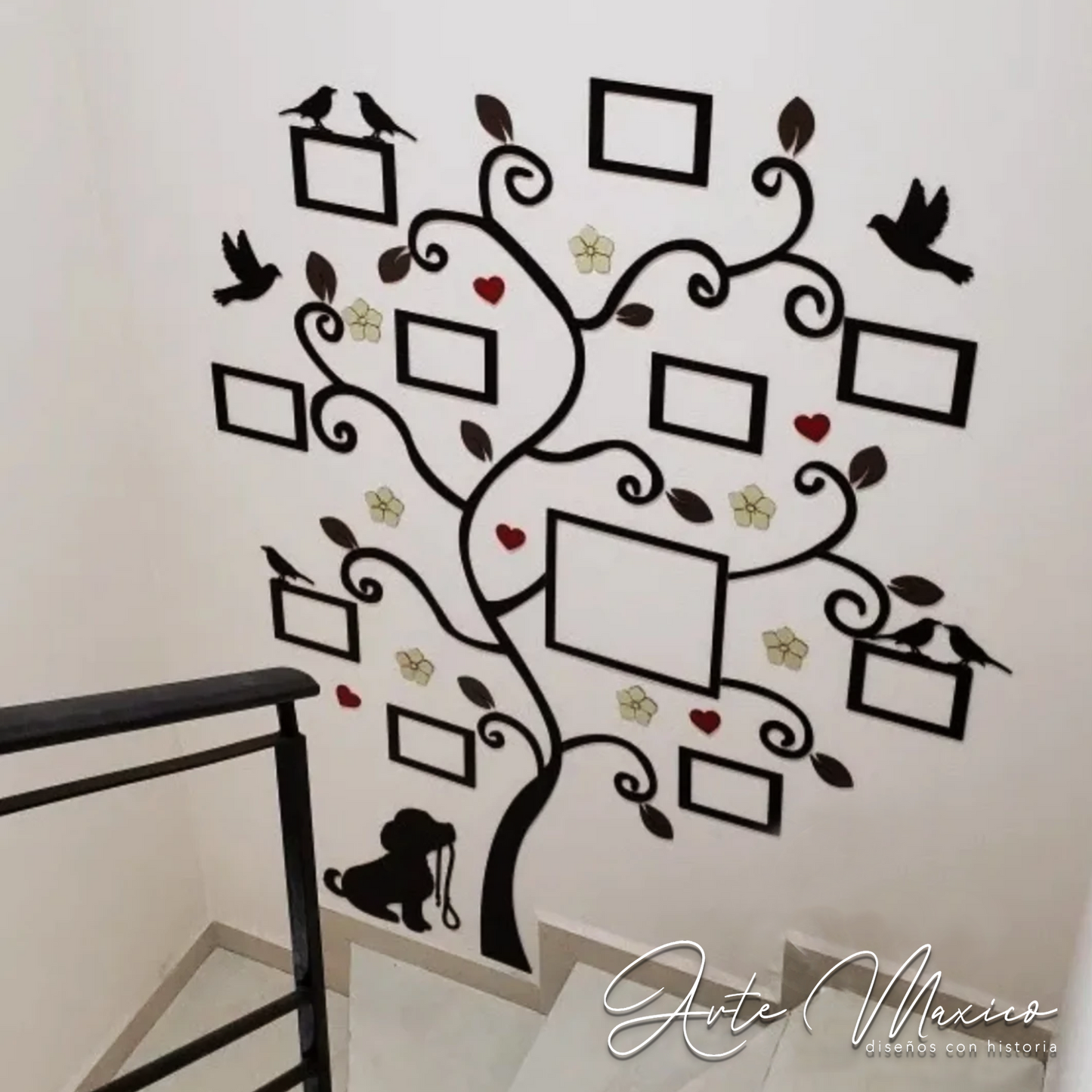 Árbol y Perro con Correa 11 marcos