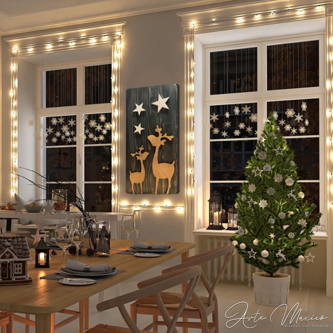 Cuadro Renos Navideños