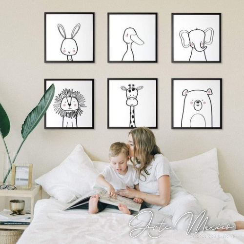 Cuadros de Animales 6pz