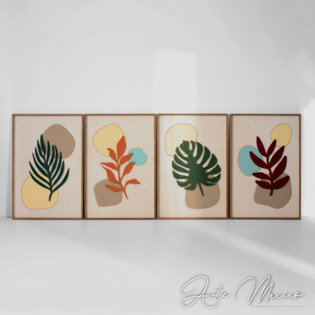 Cuadros Florales Boho a Relieve