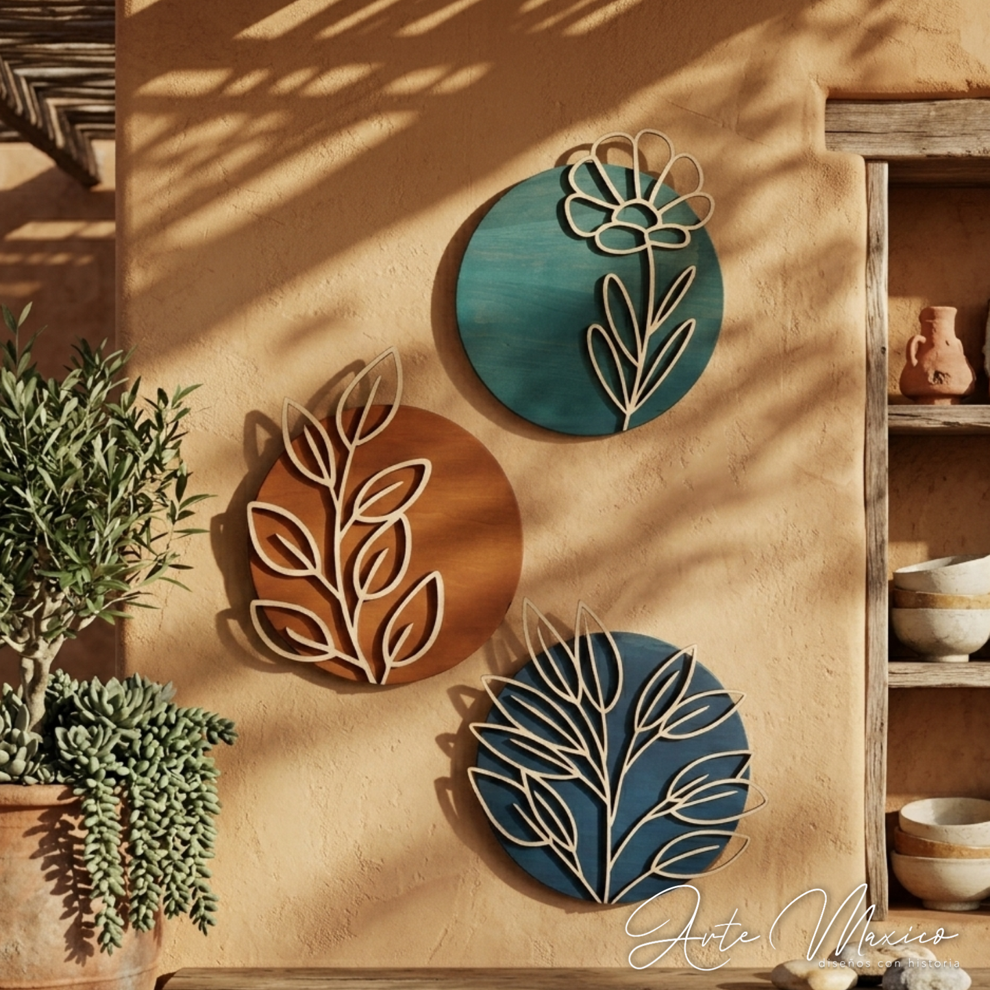Set de 3 Circulos Florales Boho