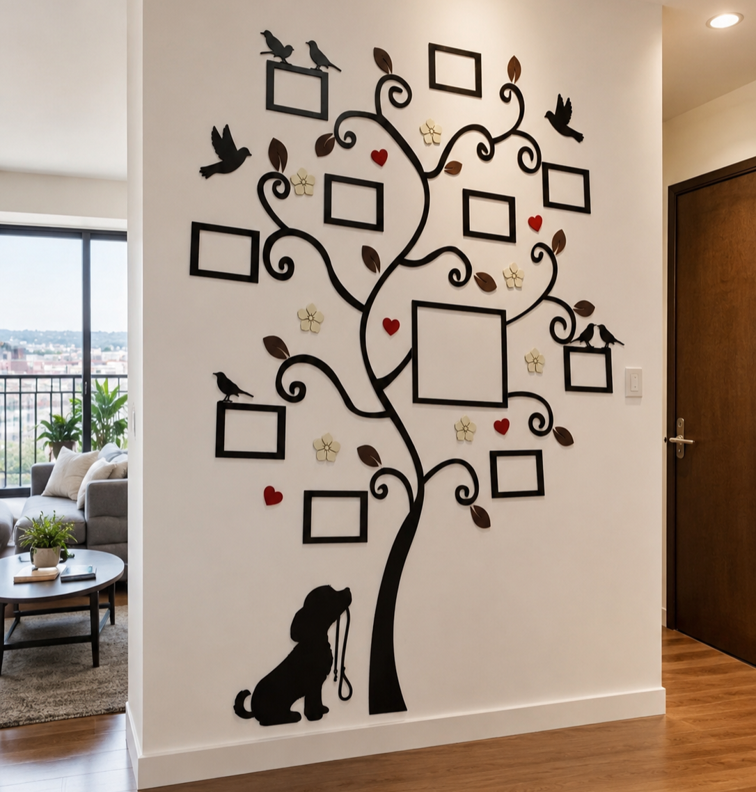 Árbol y Perro con Correa 11 marcos