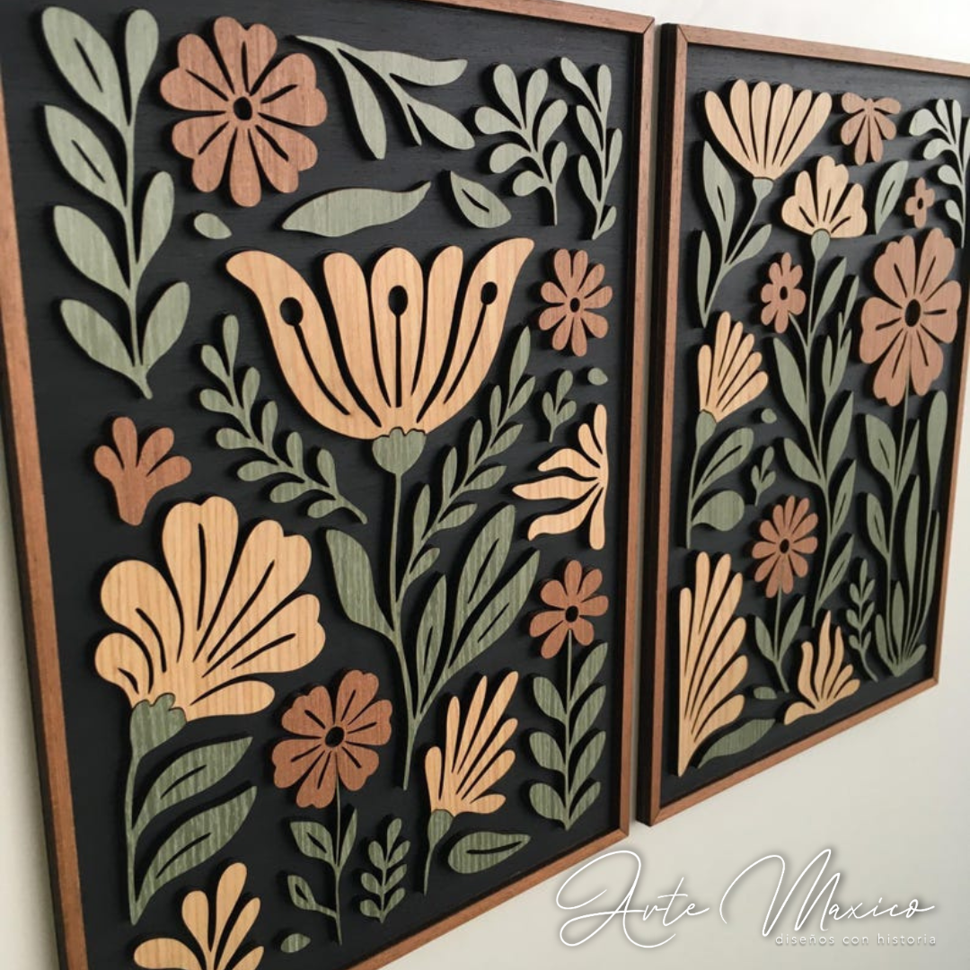 Cuadros Florales Roots Black