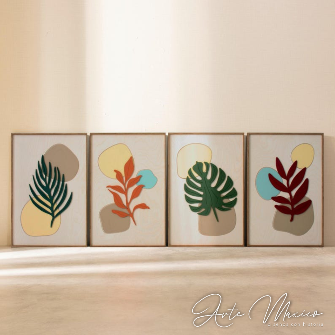 Cuadros Florales Boho a Relieve