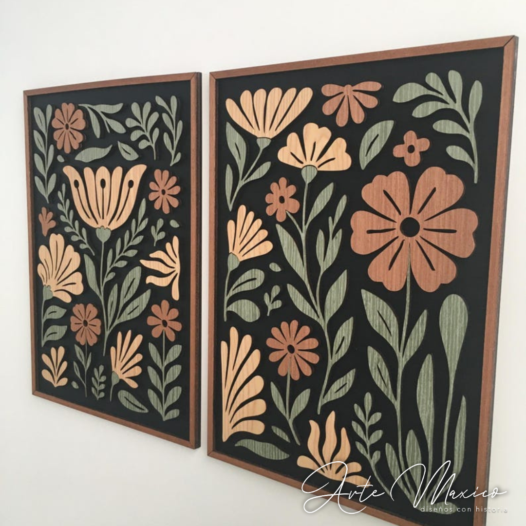 Cuadros Florales Roots Black