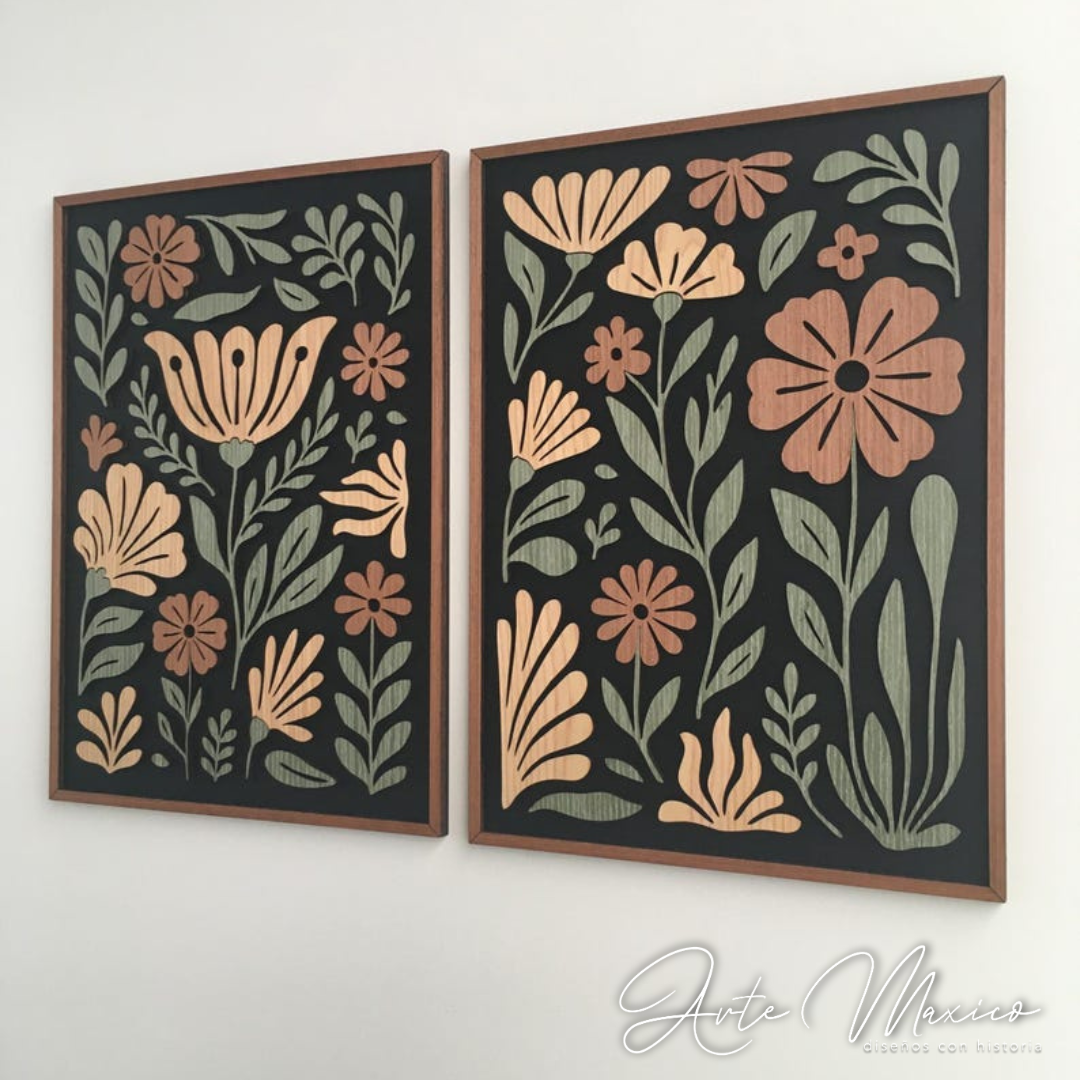 Cuadros Florales Roots Black