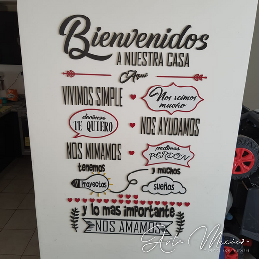 Frase Bienvenidos a Nuestra Casa